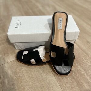 Steven Black Slide Sandals